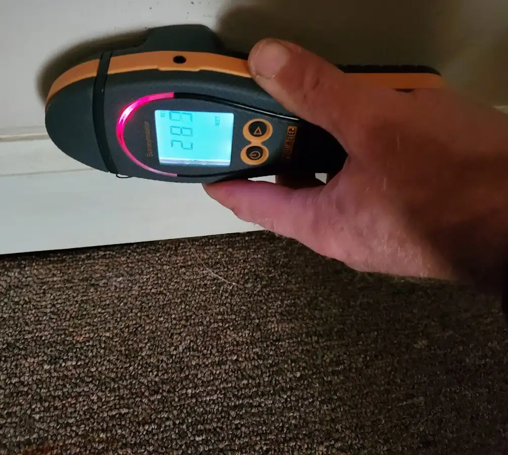 Moisture detection at baseboard during Storm Damage Restoration in Bayonet Point
